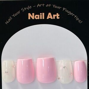 Pink and White Nail Art Set